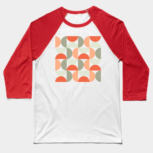 Peach Geometric Pattern Baseball T-Shirt by Koyaanisqatsian